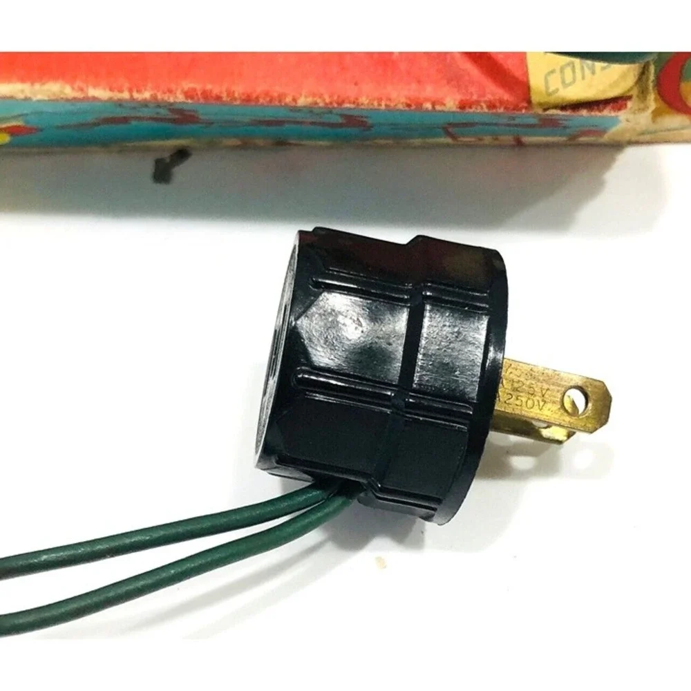 Vintage Noma Berry Bead Christmas Lights BAKELITE Plug Orig Box USA 1950s 8 Bulb
